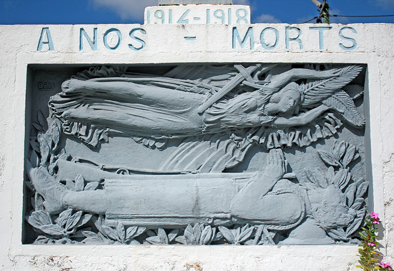 War Memorial, Anse-Bertrand: allegorical bas-relief